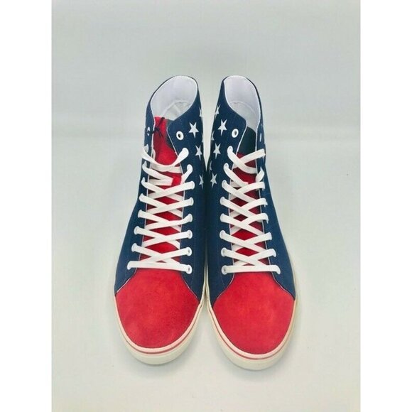Polo Ralph Lauren Mens Solomon IV 4th Of July Sneakers Blue‎ Patriotic 12 D New - Picture 1 of 9